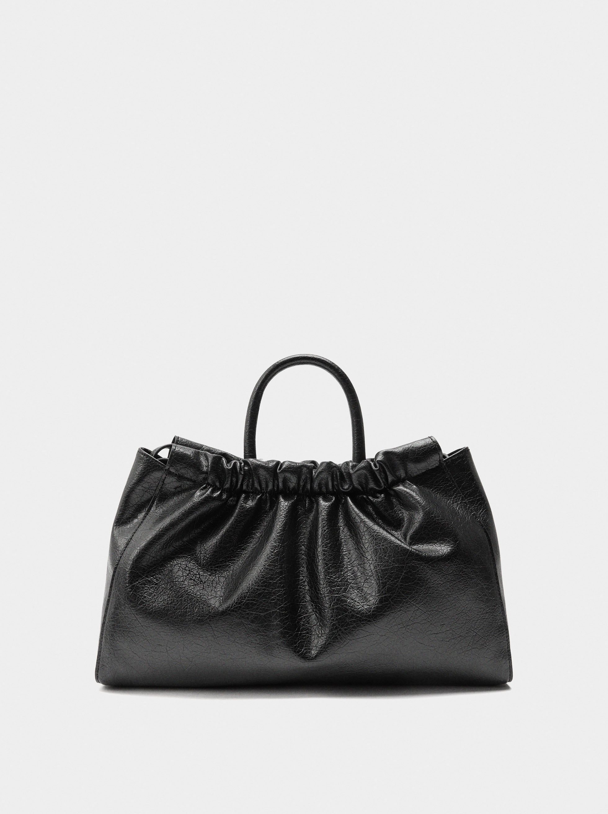 Bolso Shopper Con Fruncido