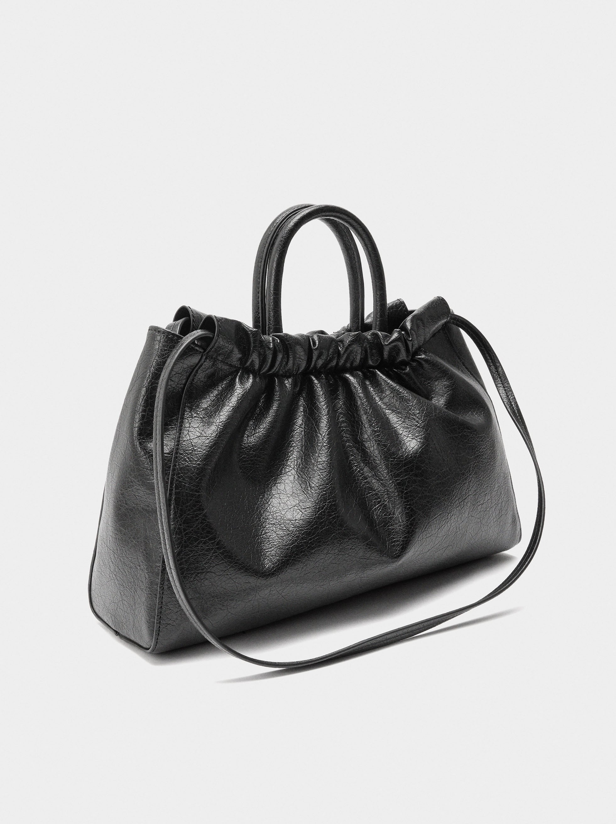 Bolso Shopper Con Fruncido