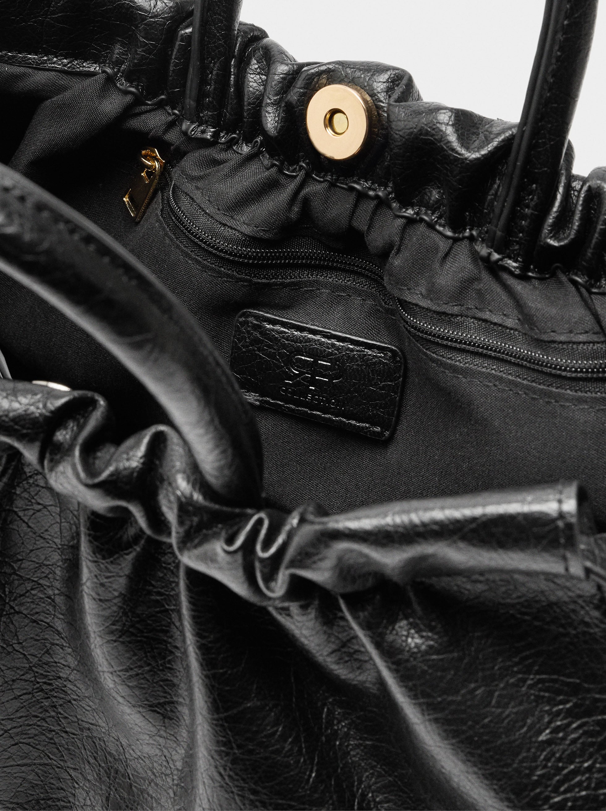 Bolso Shopper Con Fruncido