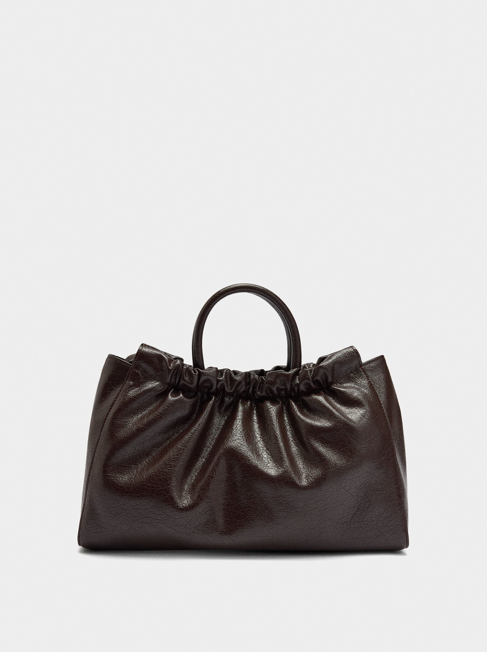 Bolso Shopper Con Fruncido