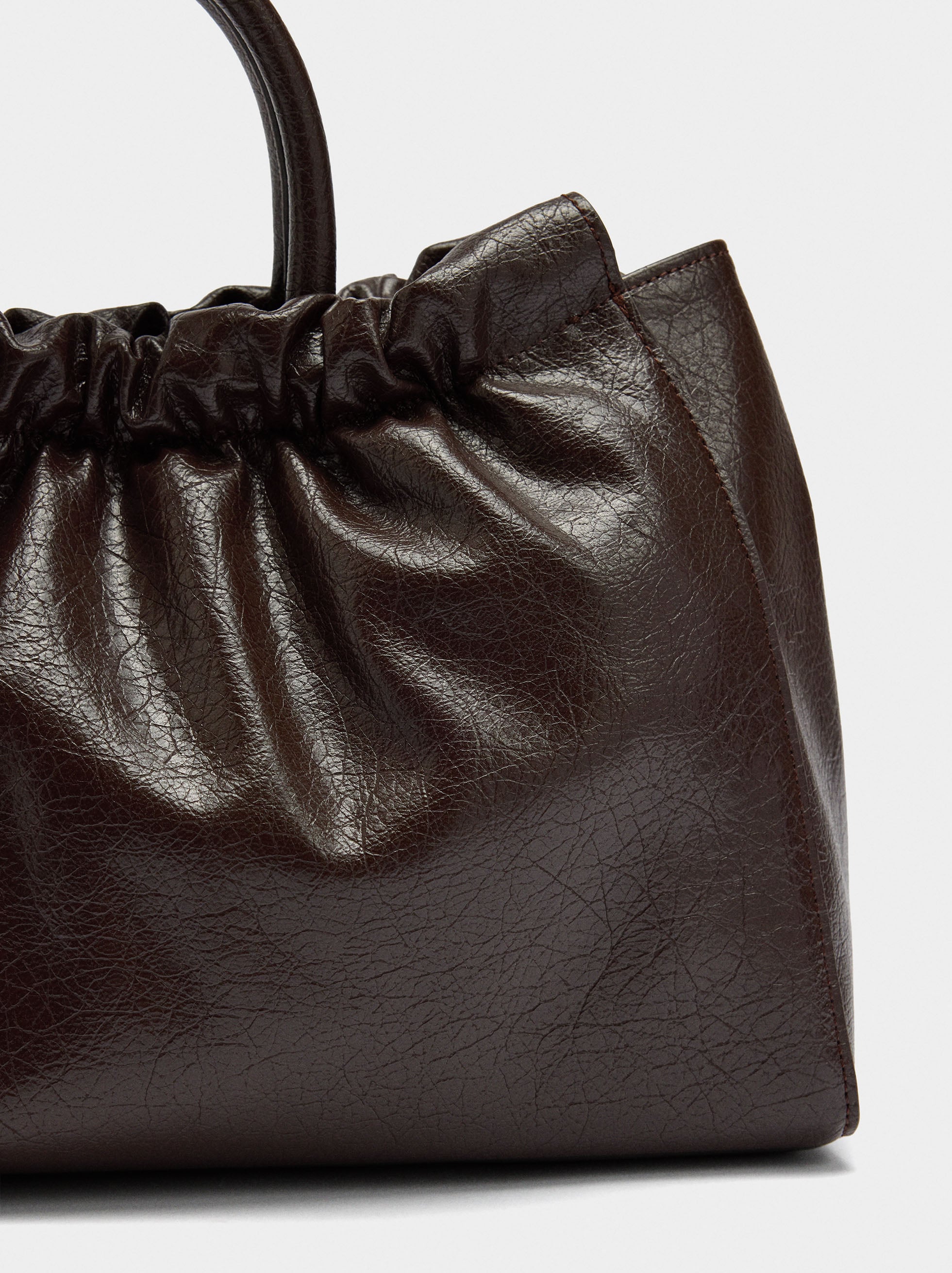 Bolso Shopper Con Fruncido