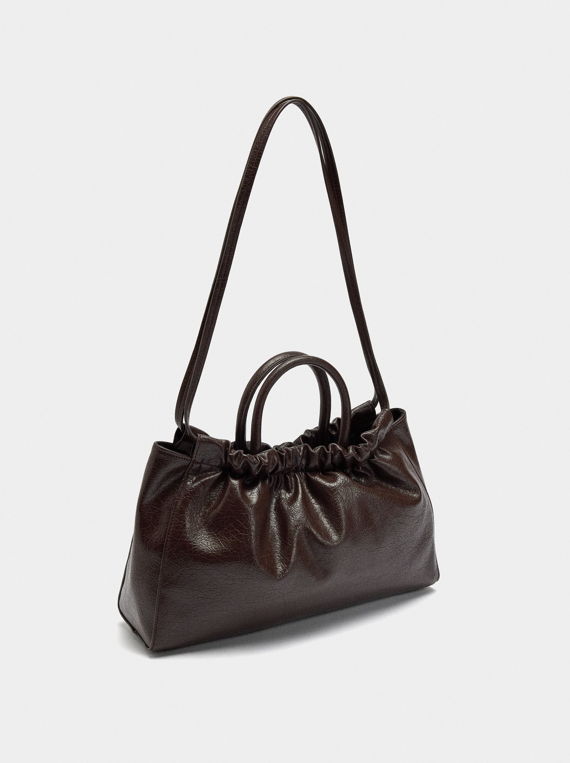 Bolso Shopper Con Fruncido
