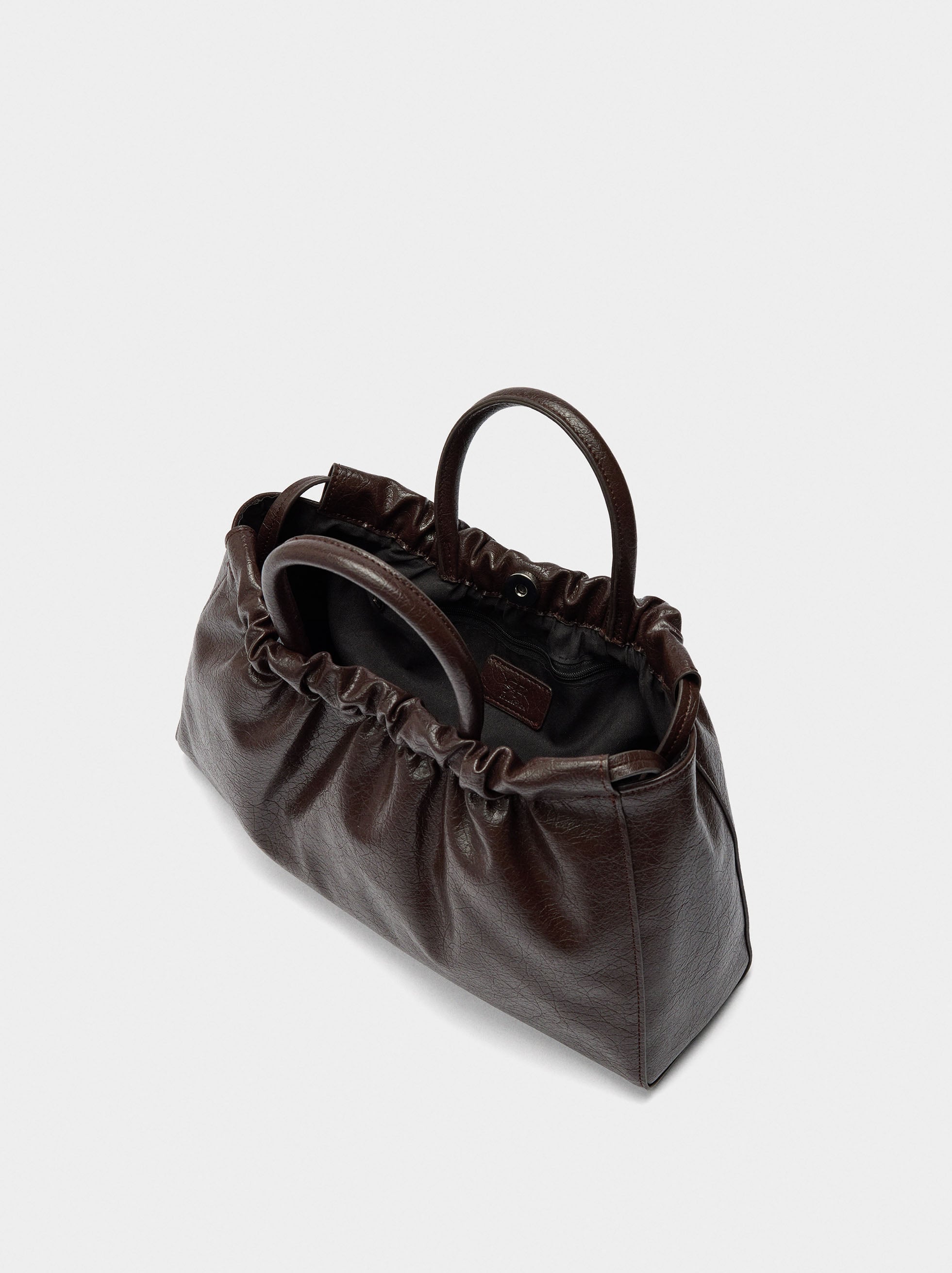 Bolso Shopper Con Fruncido