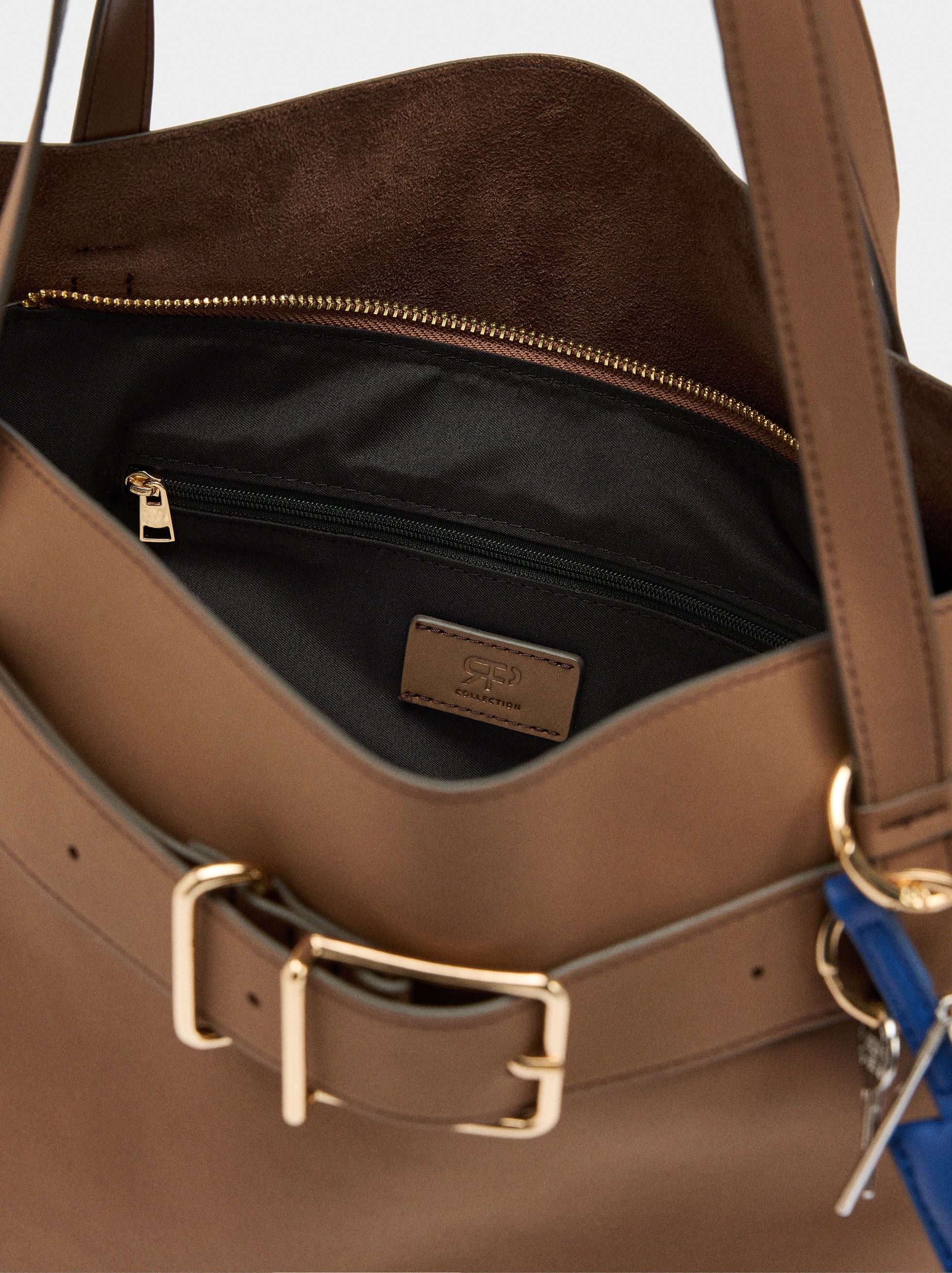 Bolso Shopper Con Cinturón Y Colgante