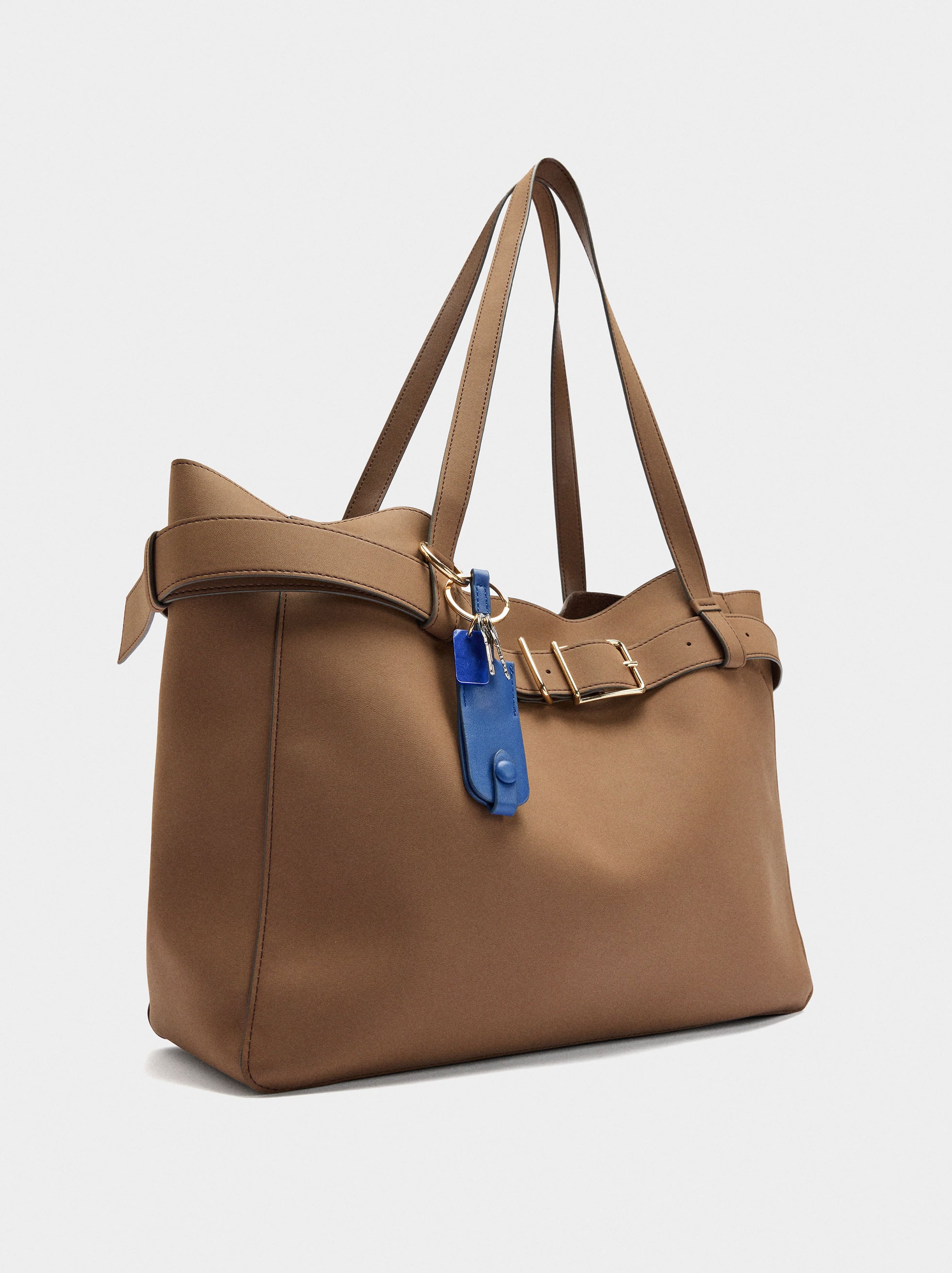 Bolso Shopper Con Cinturón Y Colgante