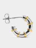 Aros Bicolor Segmentados - Plata De Ley 925