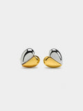 Pendientes Corazón Bicolor - Plata De Ley 925