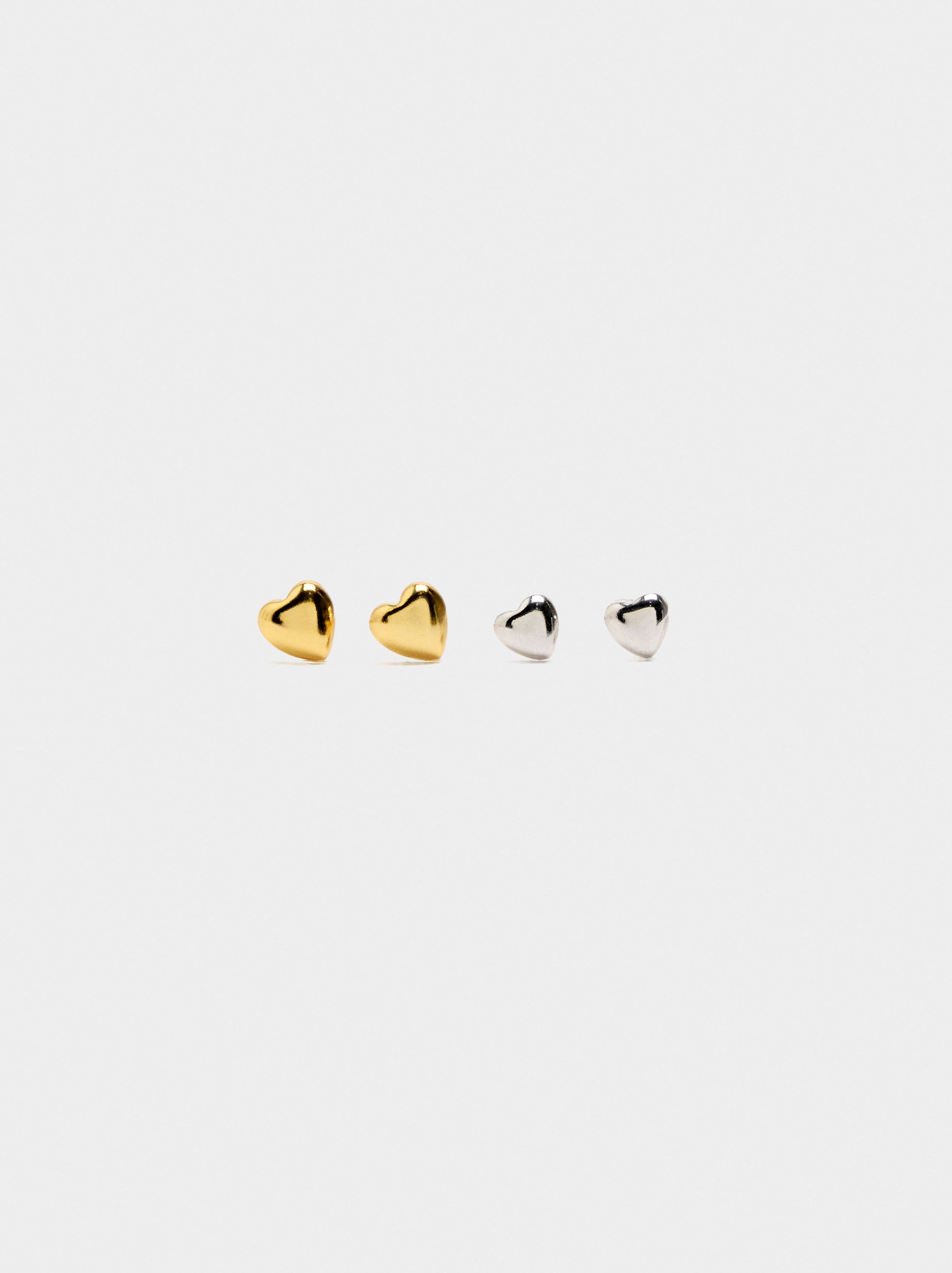 Set De Pendientes Corazón - Plata De Ley 925