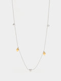 Collar Con Corazones Bicolor - Plata De Ley 925