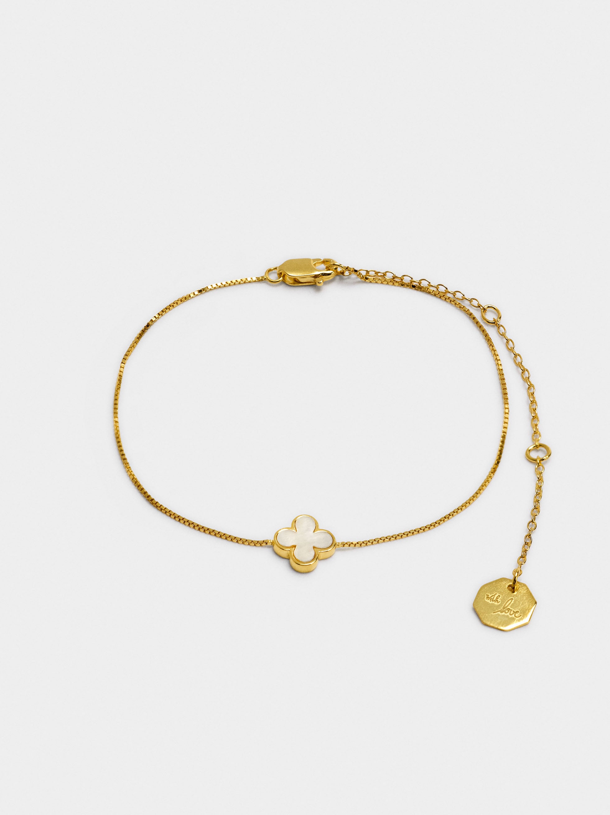 Pulsera Colgante Trébol - Plata De Ley 925