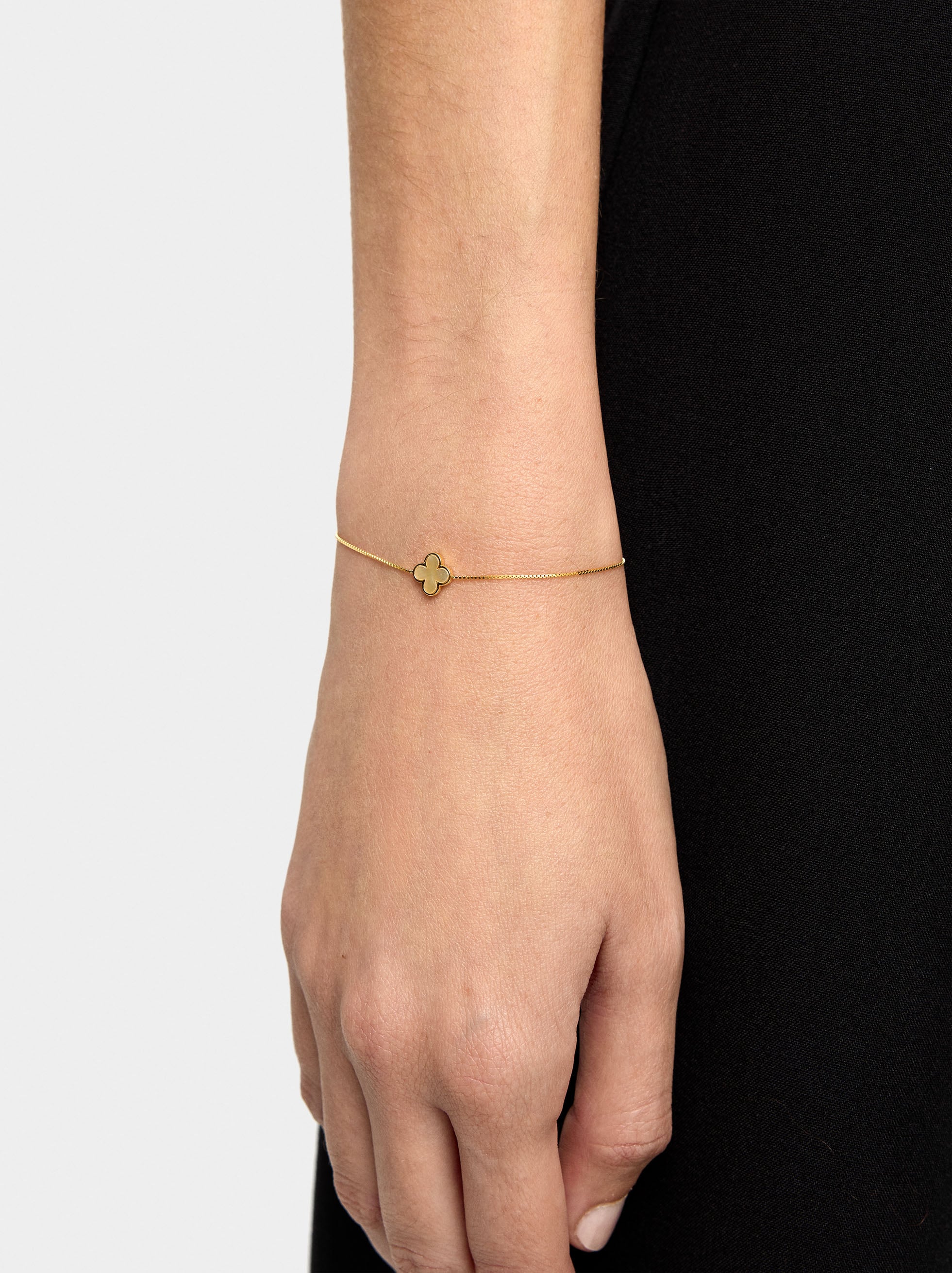 Pulsera Colgante Trébol - Plata De Ley 925