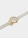 Reloj Bicolor De Punto Metálico Con Charm
