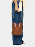 Bolso Bombonera Con Detalles De Piel