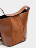Bolso Bombonera Con Detalles De Piel