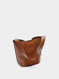Bolso Bombonera Con Detalles De Piel