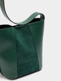 Bolso Bombonera Con Detalles De Piel