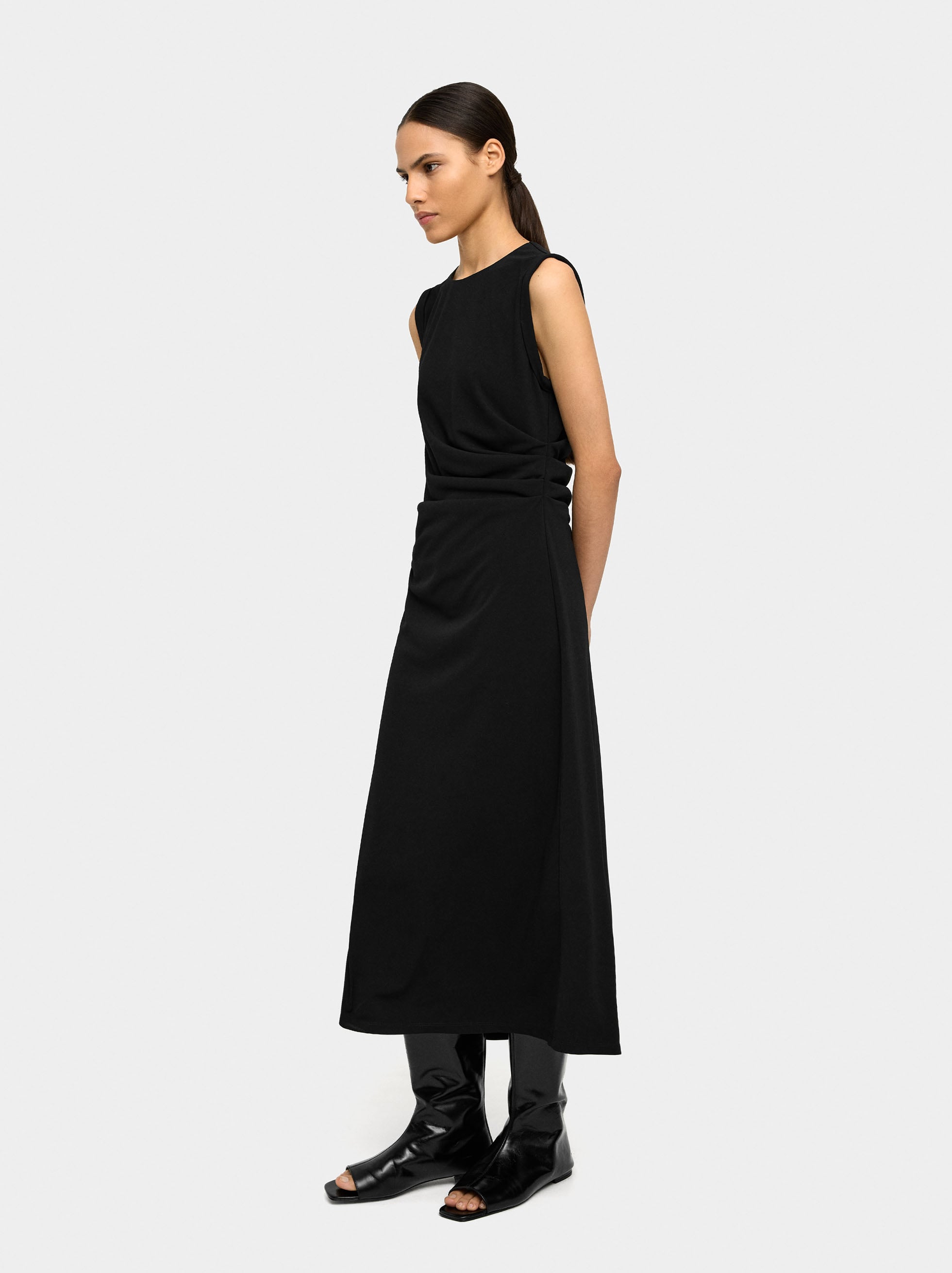 Vestido Midi Con Drapeado