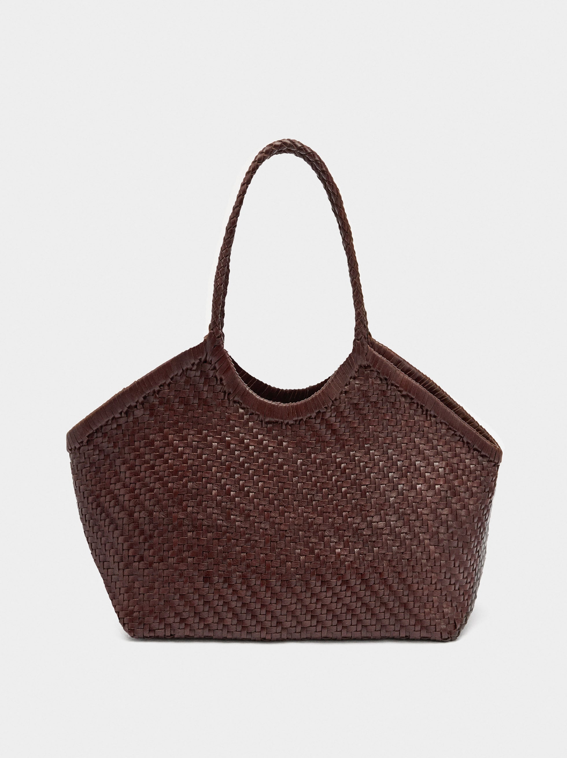 Bolso Shopper De Piel Trenzada