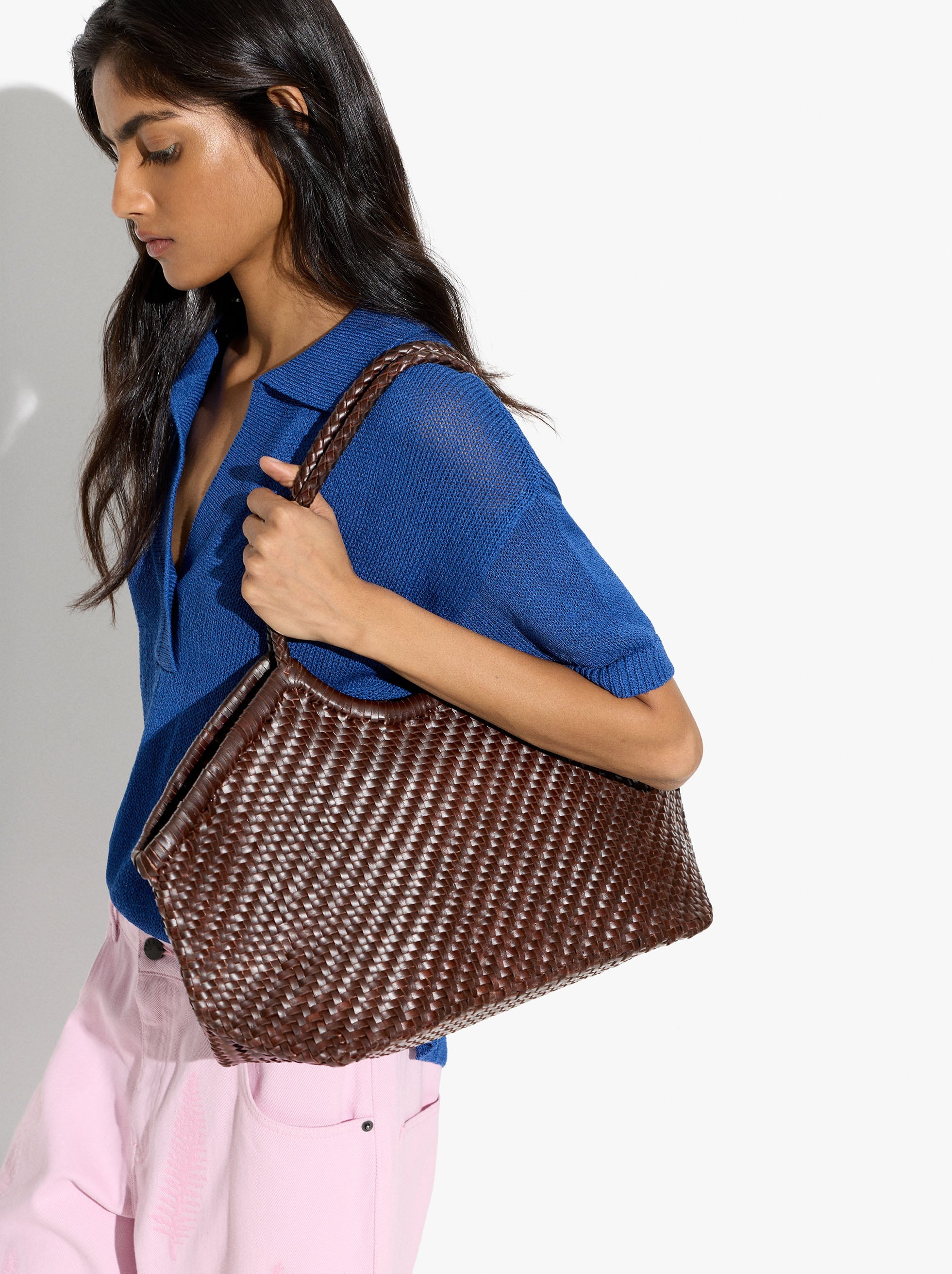 Bolso Shopper De Piel Trenzada