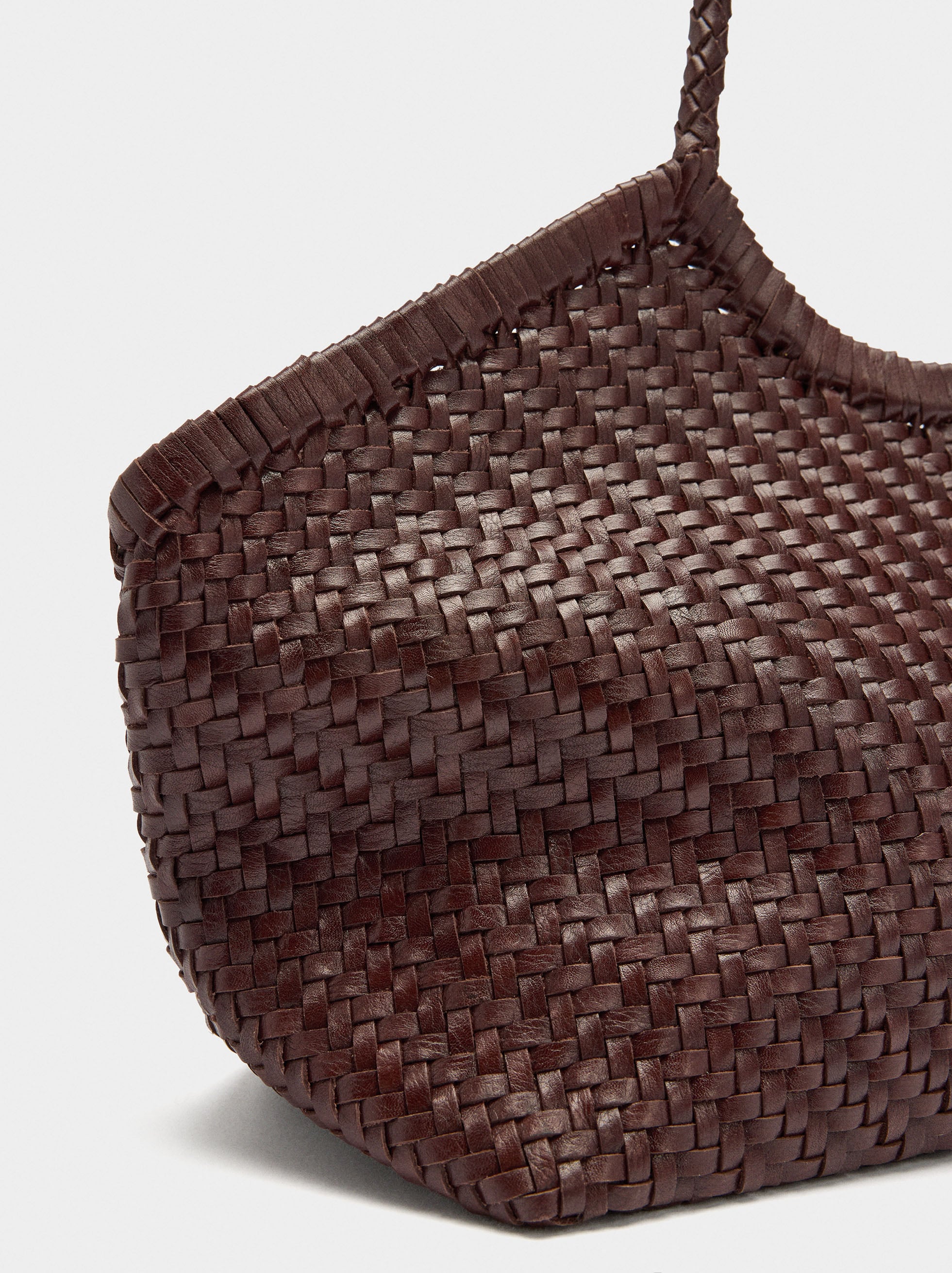 Bolso Shopper De Piel Trenzada