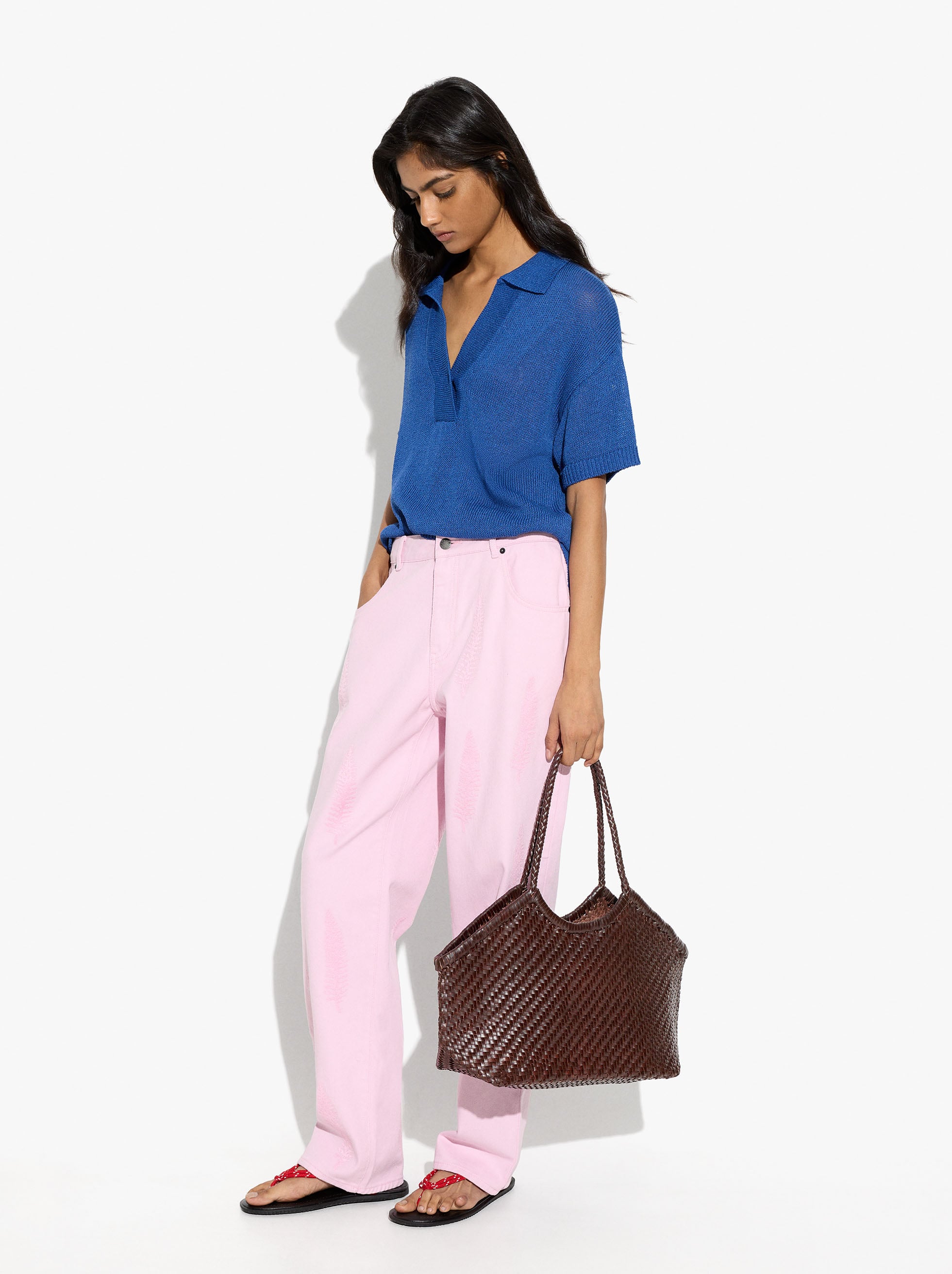 Bolso Shopper De Piel Trenzada
