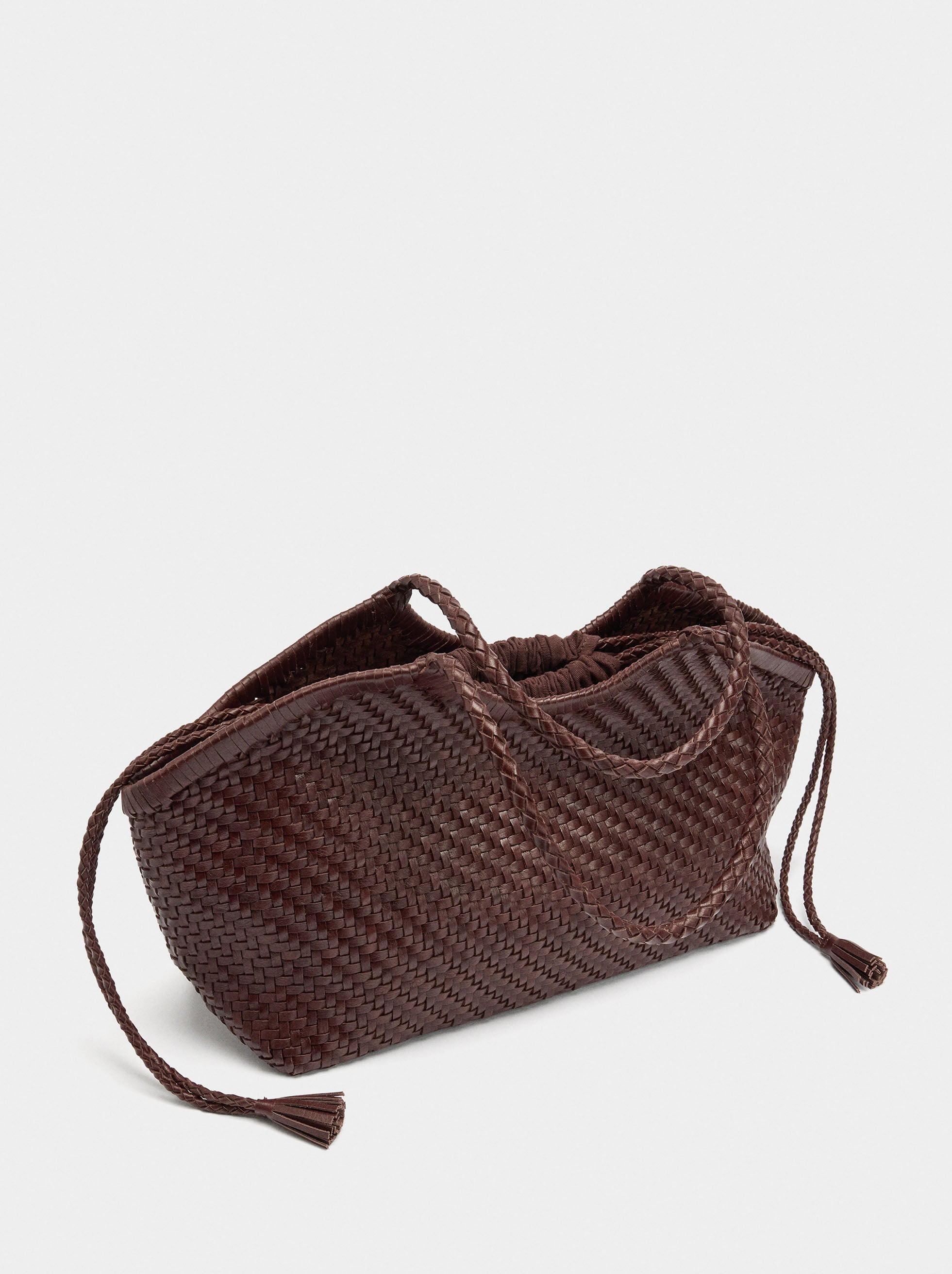 Bolso Shopper De Piel Trenzada