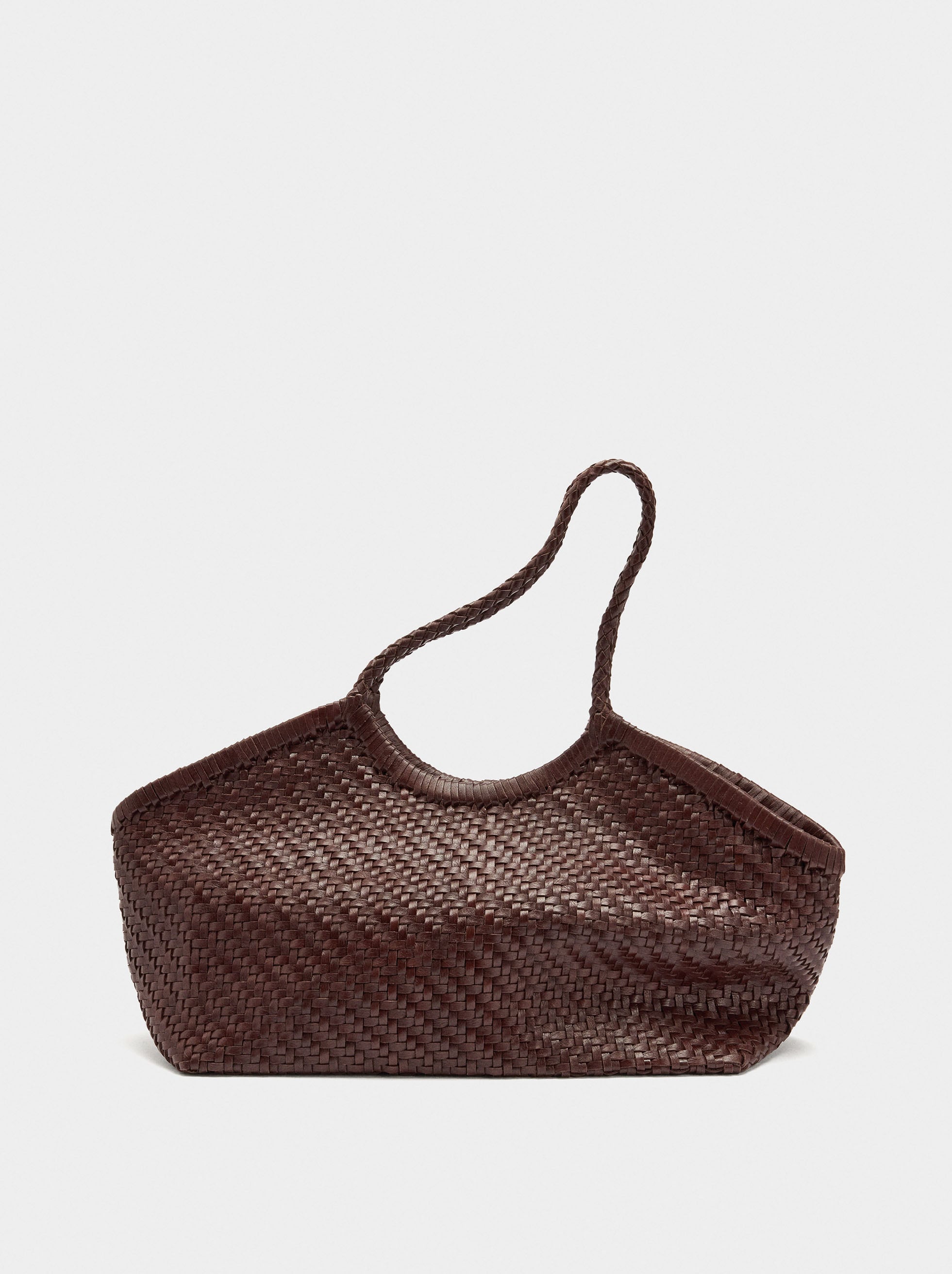 Bolso Shopper De Piel Trenzada