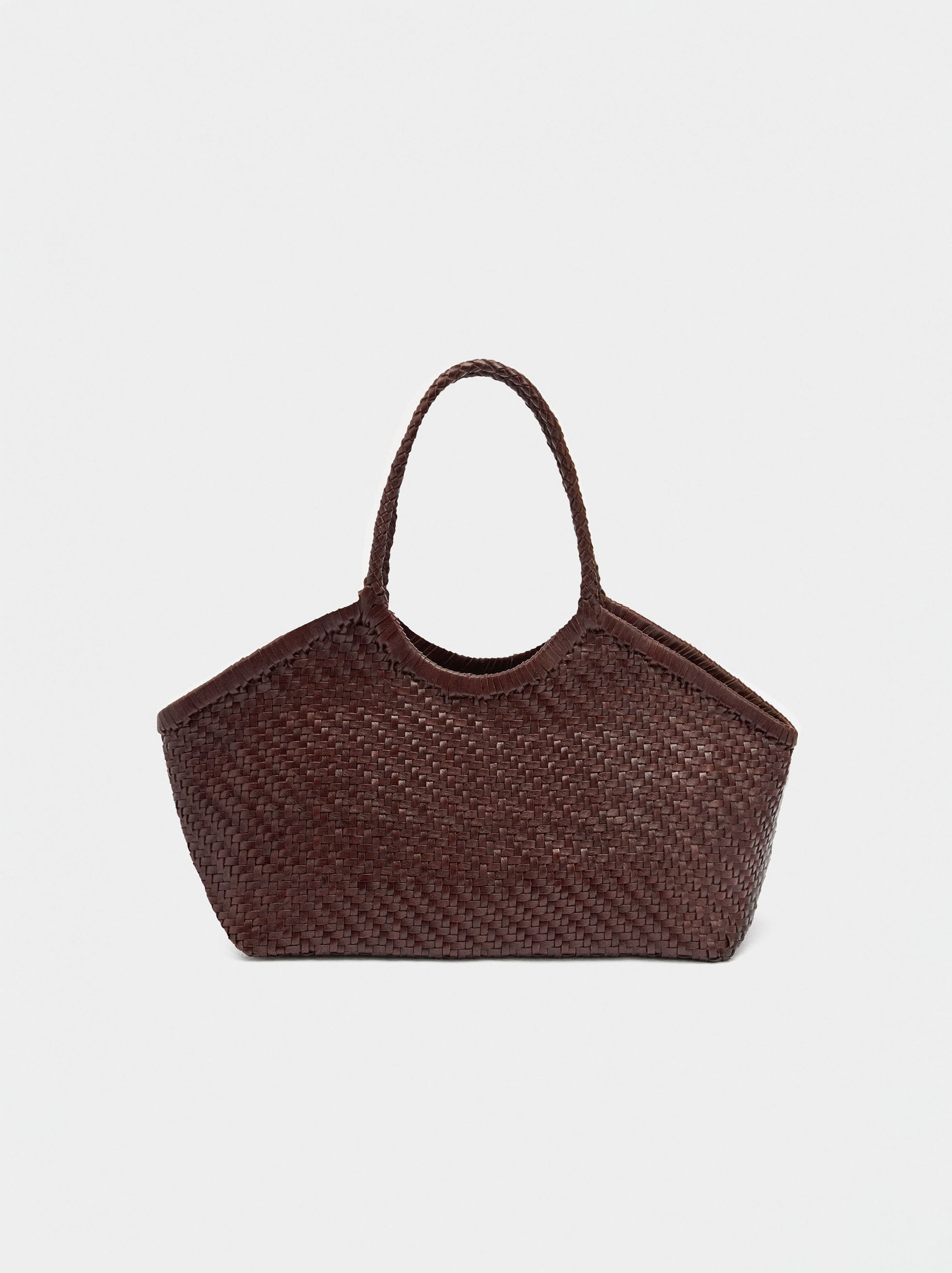 Bolso Shopper De Piel Trenzada