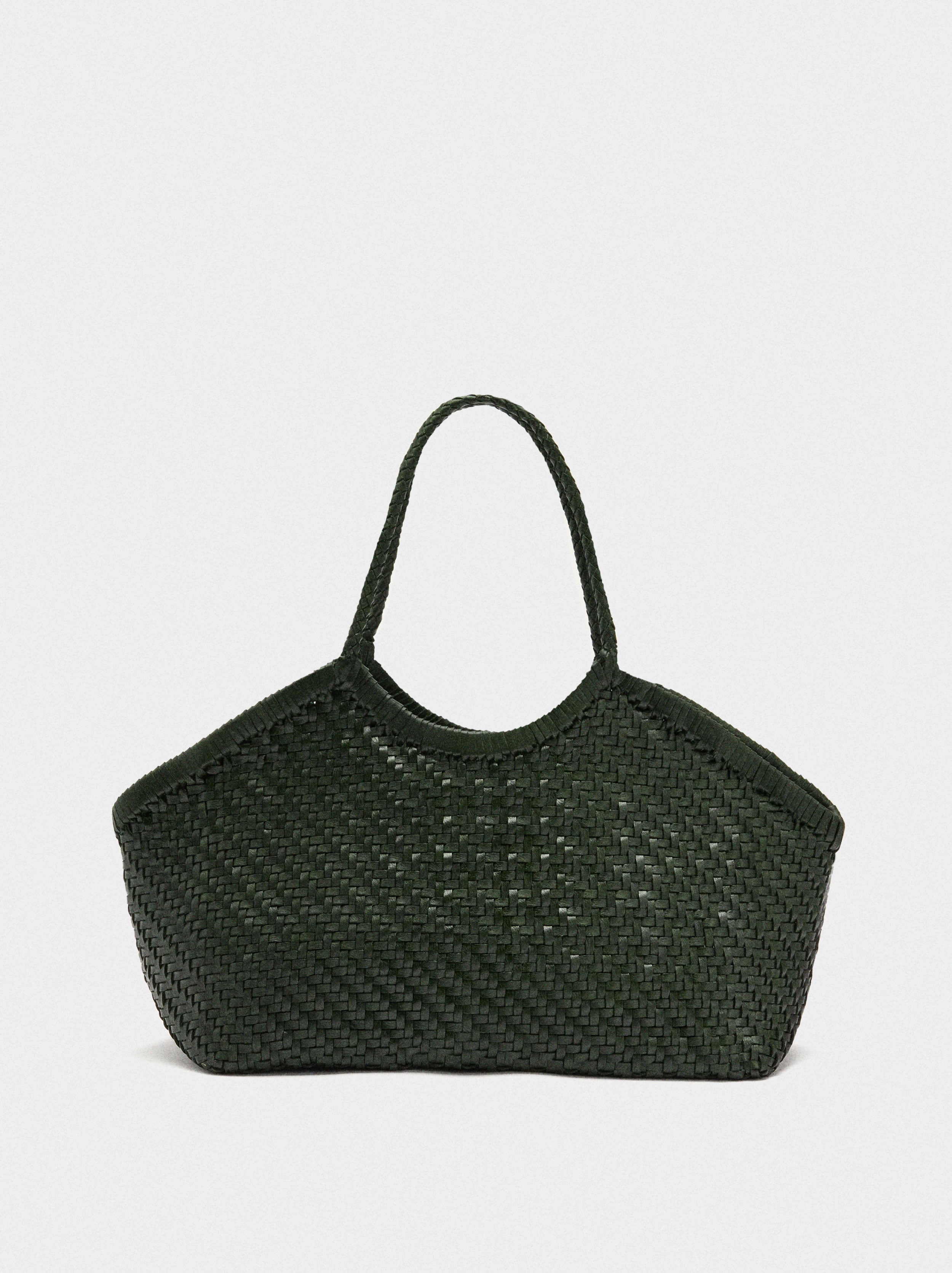 Bolso Shopper De Piel Trenzada