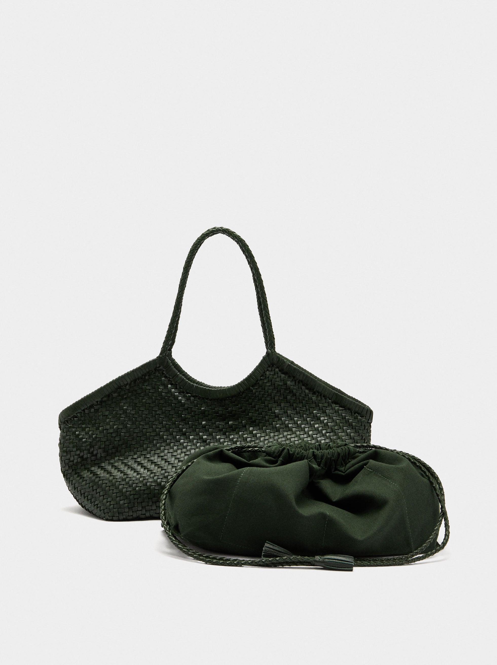 Bolso Shopper De Piel Trenzada