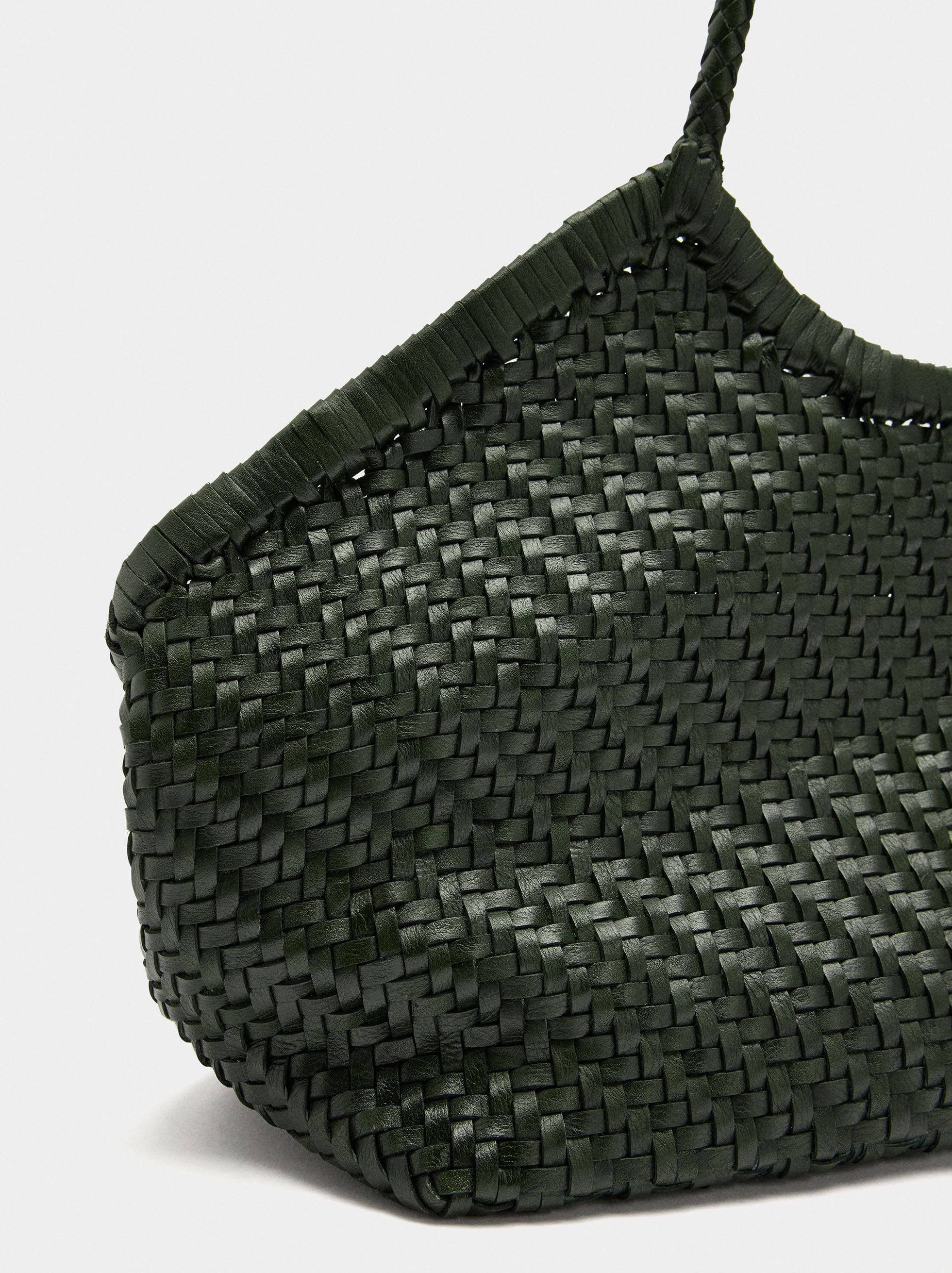 Bolso Shopper De Piel Trenzada