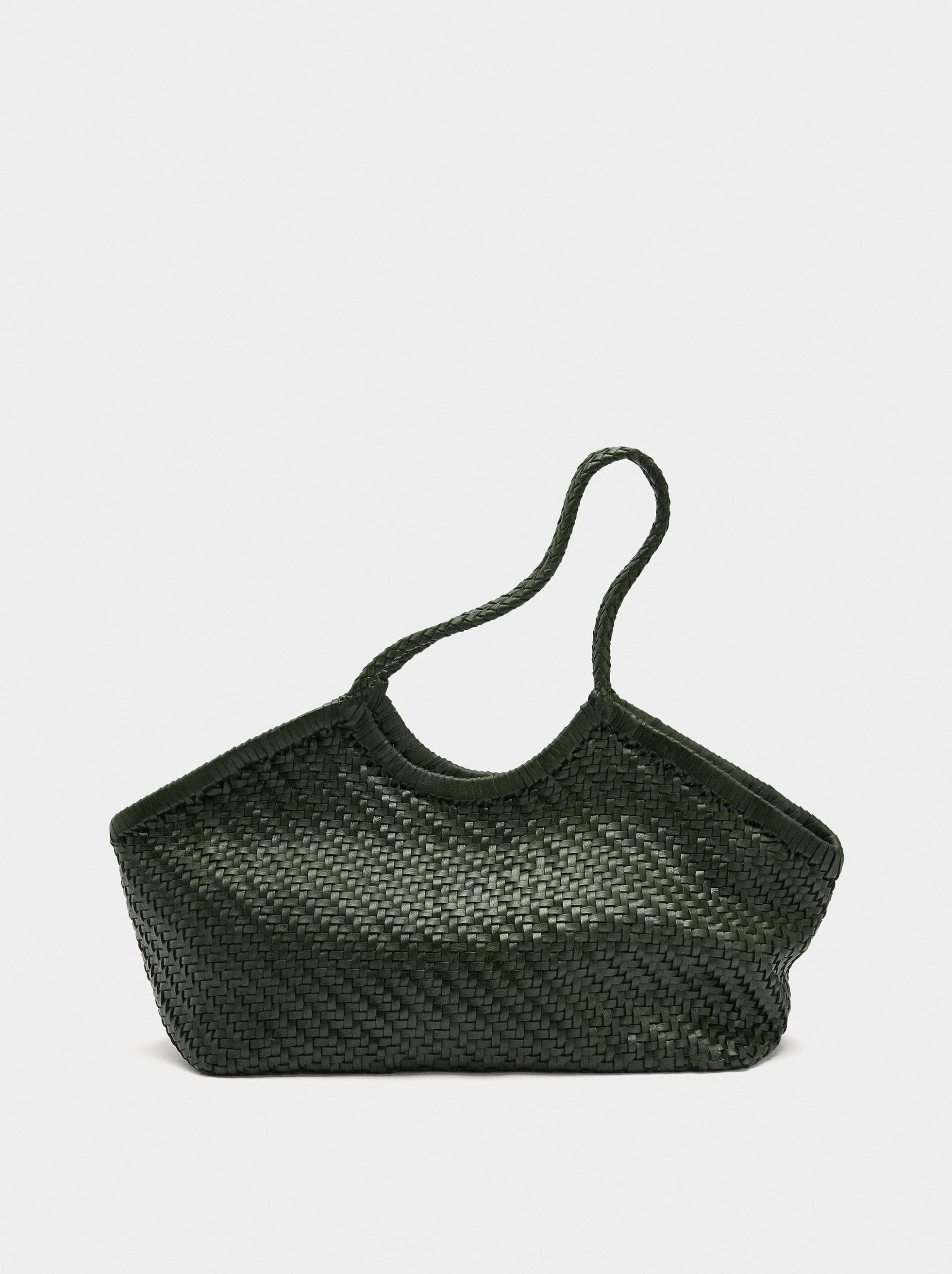 Bolso Shopper De Piel Trenzada