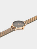 Reloj De Punto Metálico Bicolor