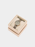 Reloj De Punto Metálico Bicolor