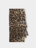 Bufanda De Estampado Animal Con Flecos