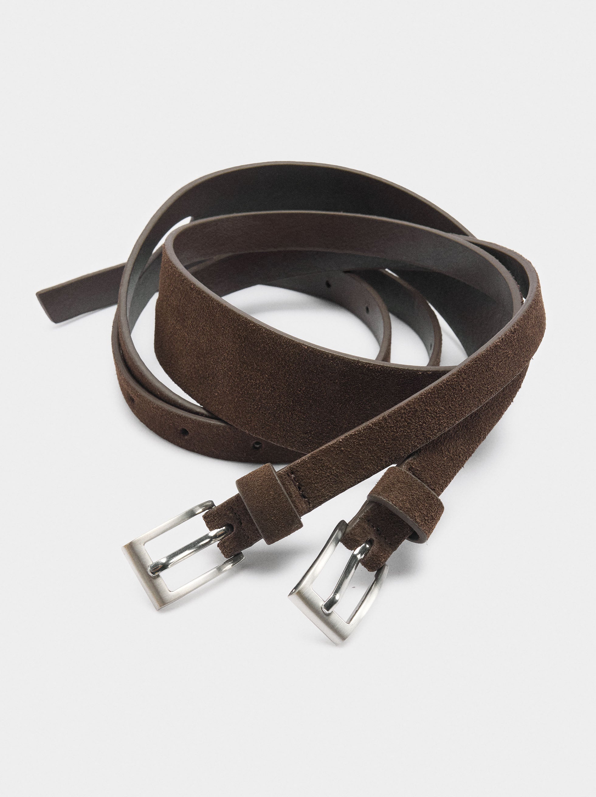 Cinturón De Piel Efecto Doble