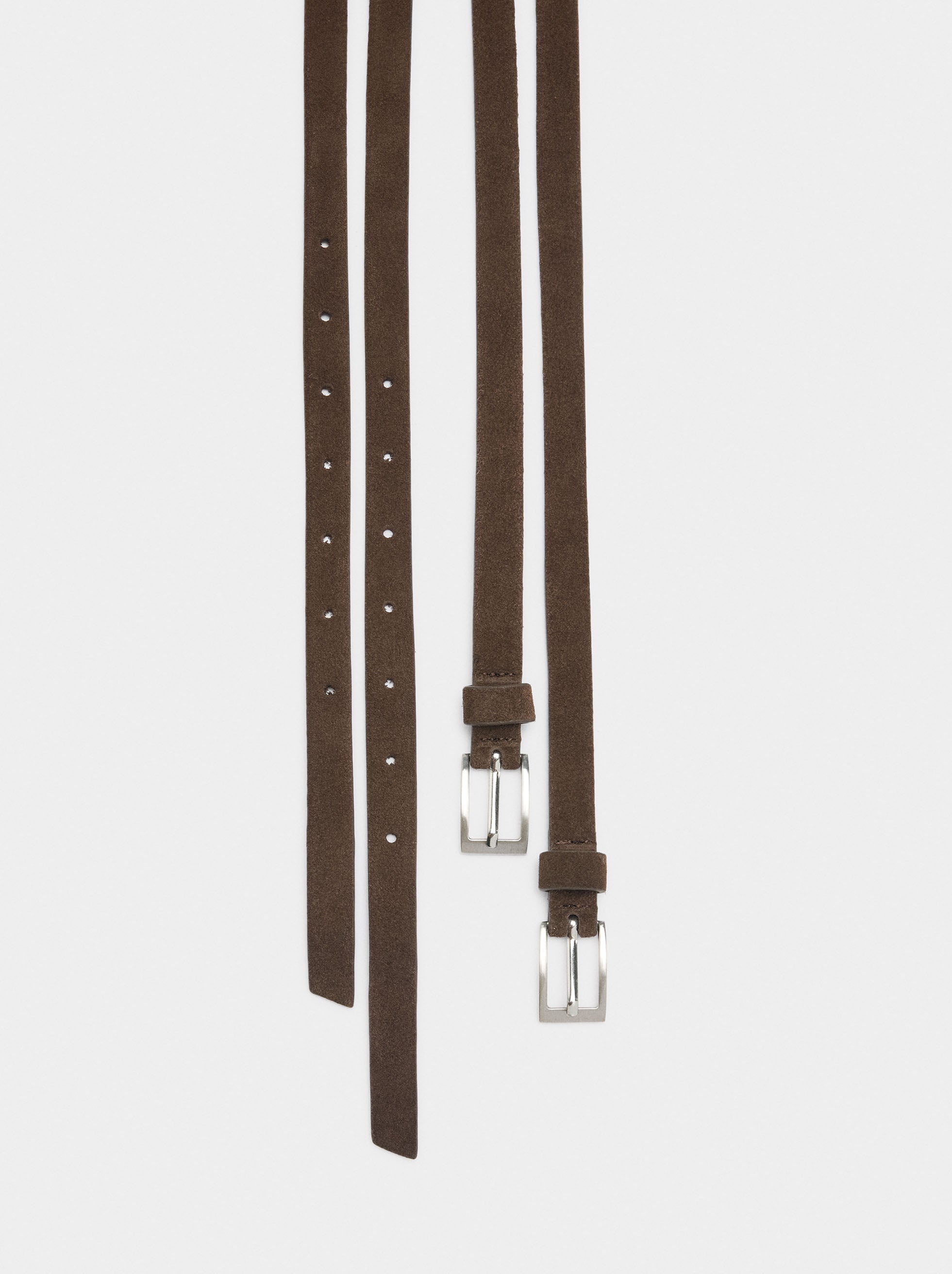 Cinturón De Piel Efecto Doble