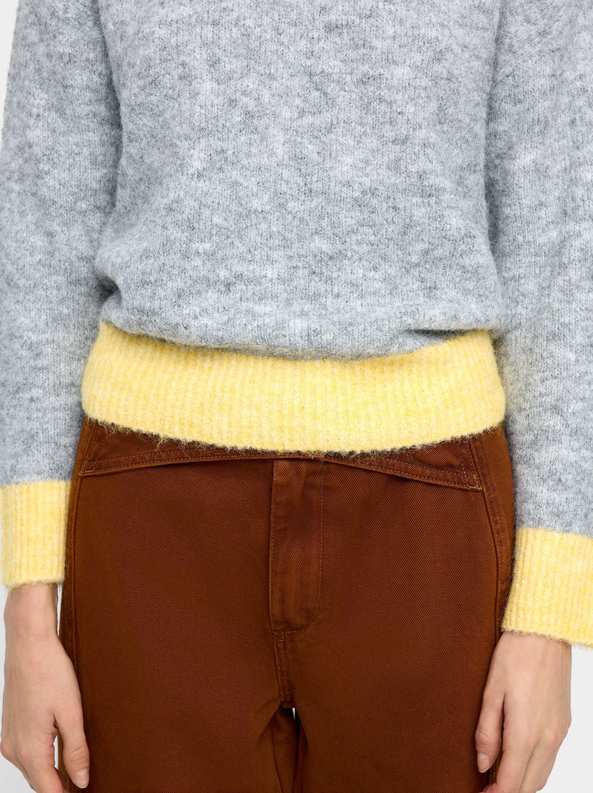 Jersey De Punto Con Bordes Contrastantes
