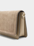 Bolso Bandolera Con Solapa Y Detalles De Piel