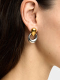 Pendientes Cortos Bicolor - Acero Inoxidable