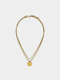 Collar Doble Con Medalla - Acero Inoxidable