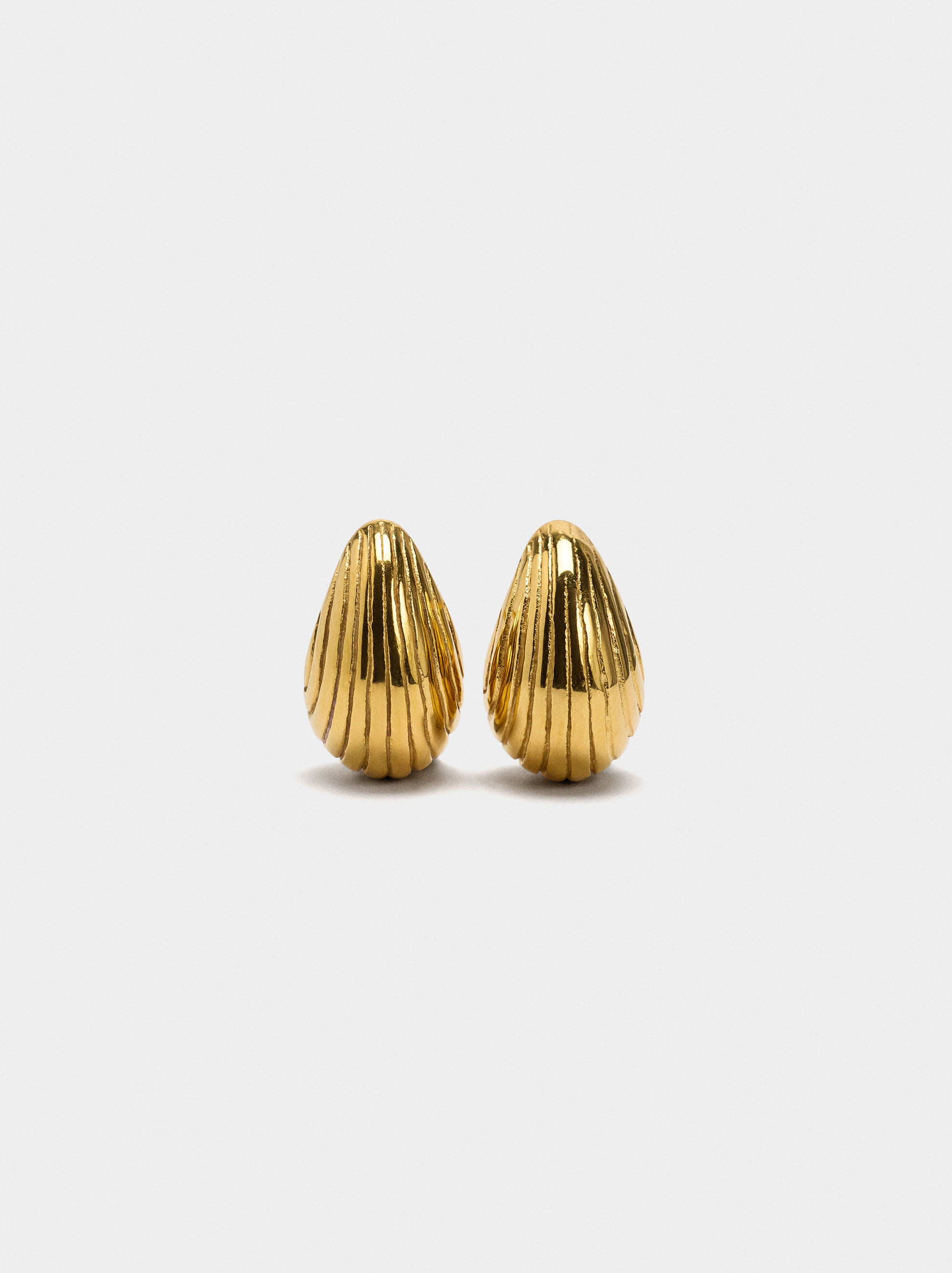 Pendientes Gota Riscada - Acero Inoxidable