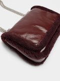 Bolso De Hombro Con Bordes Efecto Pelo