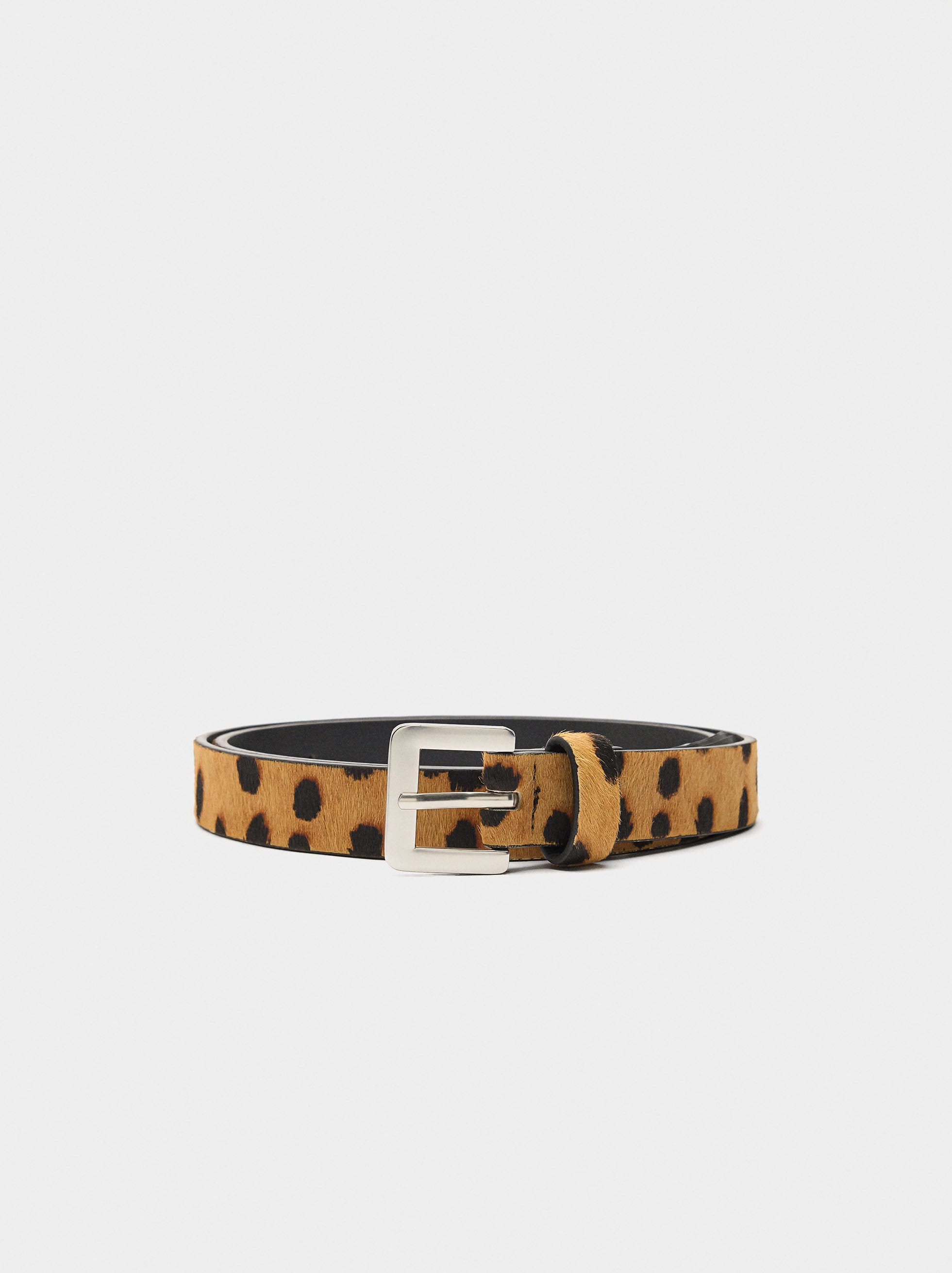 Cinturón De Piel Con Estampado Animal