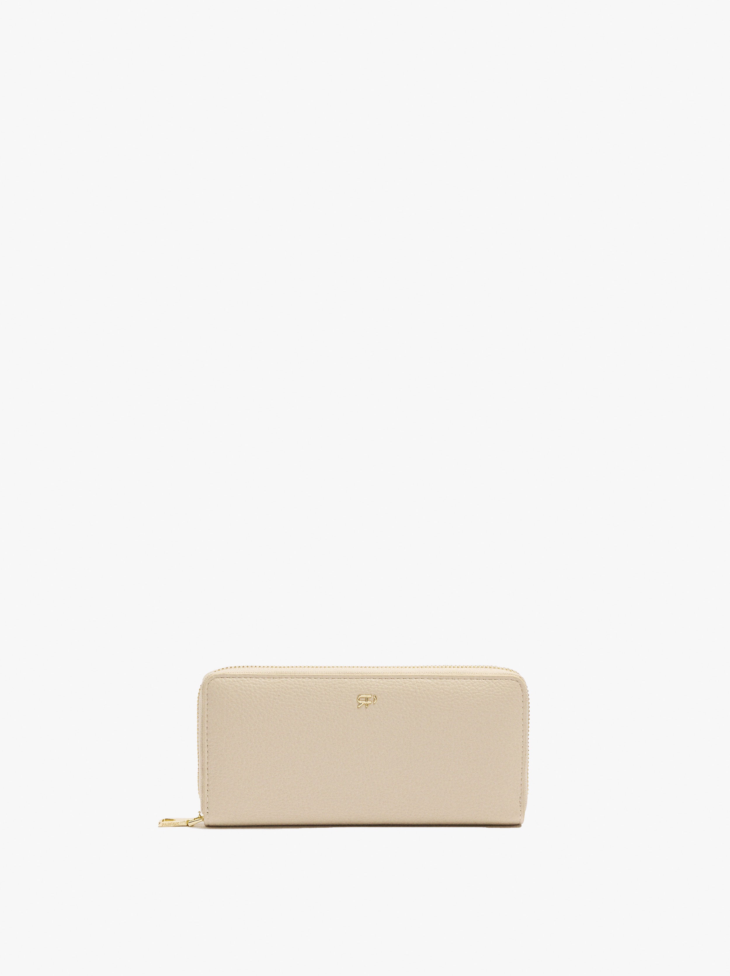 Cartera Con Textura Y Cierre De Cremallera