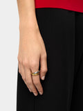 Anillo Cruzado Bicolor - Acero Inoxidable