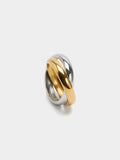 Anillo Cruzado Bicolor - Acero Inoxidable