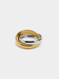 Anillo Cruzado Bicolor - Acero Inoxidable