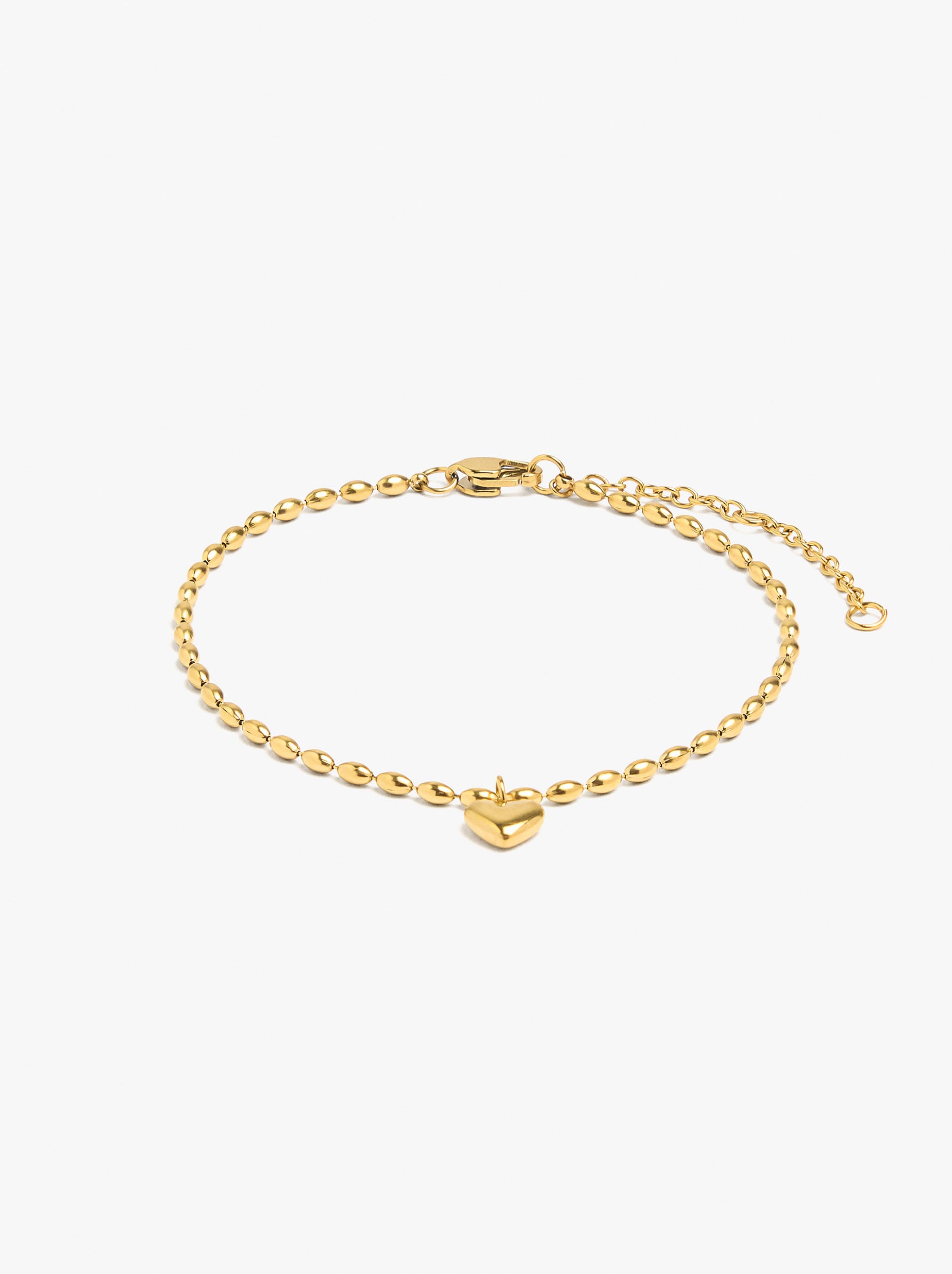 Pulsera Bicolor Colgante De Corazón - Acero Inoxidable
