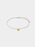 Pulsera Bicolor Colgante De Corazón - Acero Inoxidable